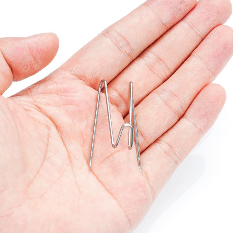 SUMERSHA 50pcs Fabric Panel Wall Wire Hooks  SUMERSHA Stainless Steel Cubicle Hooks Wall Clips Picture Hangers for Home  Office Decor  Silver - Image 3